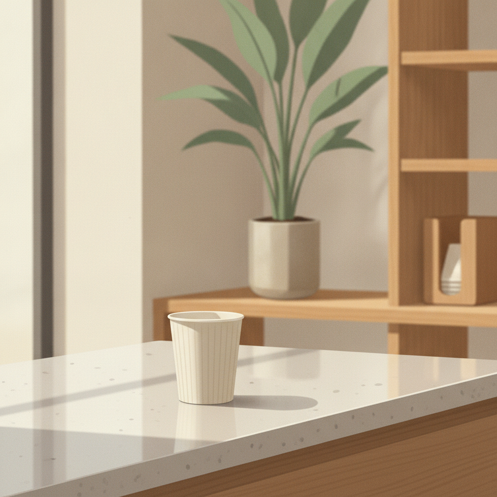 Paper cup in coworking space